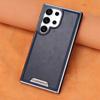 Applicable to Samsung s25edge mobile phone case magnetic suction anti-drop all-inclusive s26ultra electroplated 24u business s23u leather case