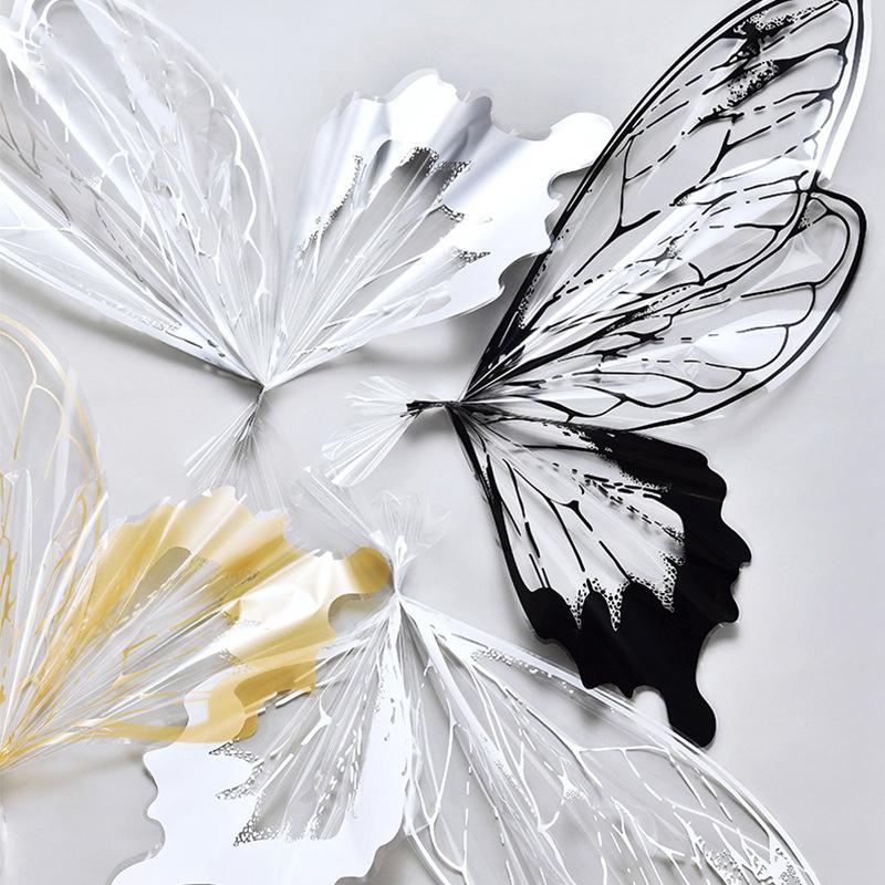 40 Stück Schmetterling Blumen Geschenkpapier Wasserdicht Rosenstrauß Verpackungspapier Für Hochzeit Geburtstagsfeier Dekoration Leichter Luxus