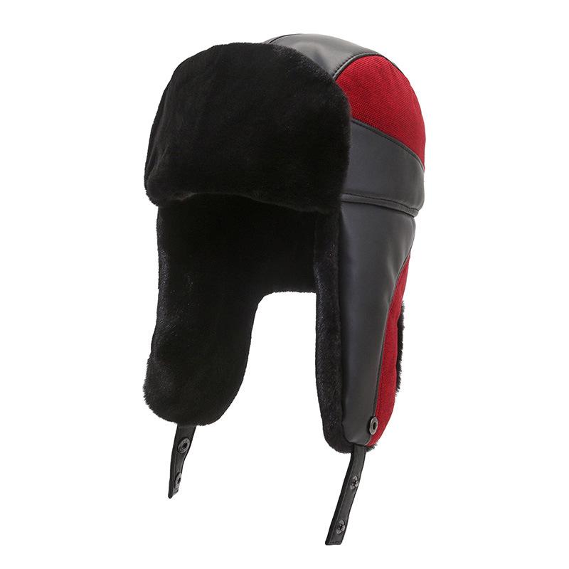 Winter men's outdoor windproof and cold-proof ski hat, ear protector, thickened velvet warm hat