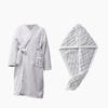 Women's Thickened A-Line Hooded Bathrobe: Pure Cotton, Absorbent & Quick-Drying, Perfect for Autumn/Winter Warmth After Bathing.