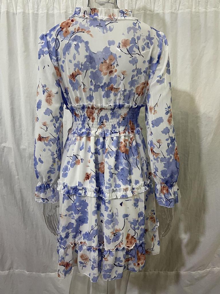 Fashion Floral Chiffon Dress Women's New Summer Cake Dress