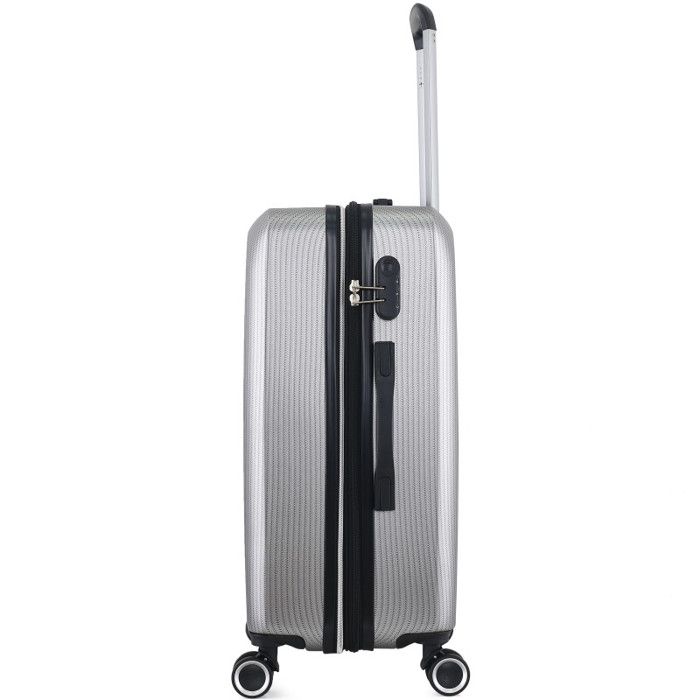 Lot de 3 valises Extensible Rigide Trolley Polycarbonate - LYS Paris 379/3 - Argent