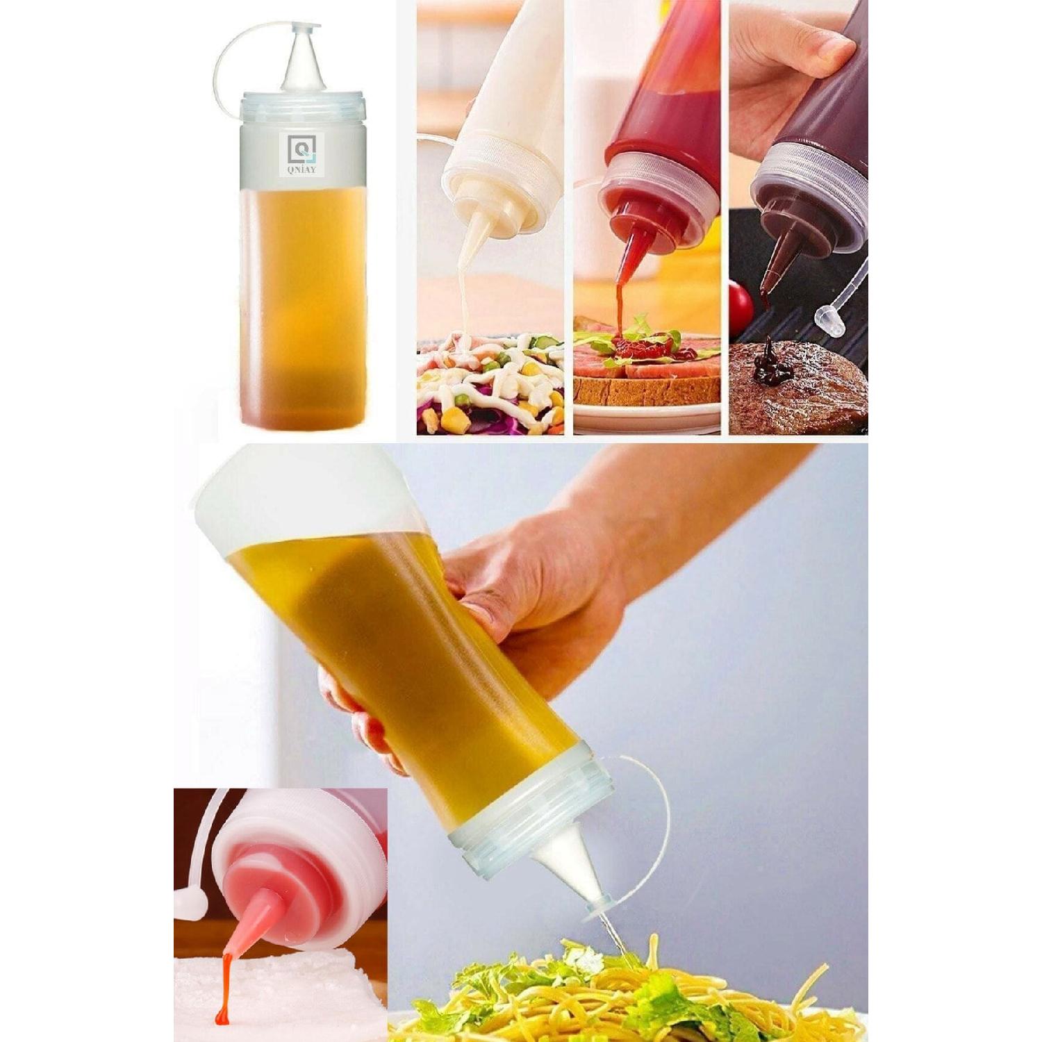 

Qchef Preparation Bottle (2 Pieces) With Cap Salad Dressing Olive Oil Ketchup Mayonnaise Squeeze Sauce Cup 400 Ml чистый