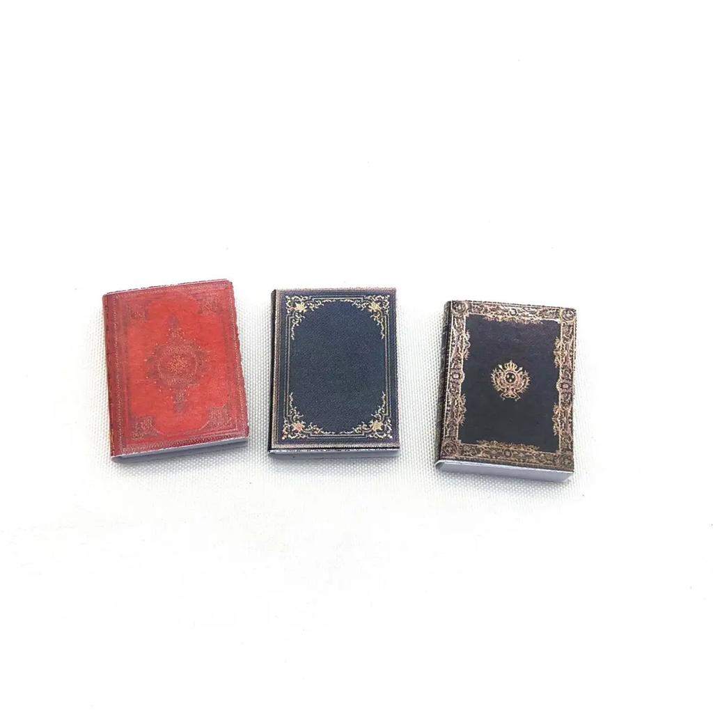 Pretend Play Vintage Classical Retro Dollhouse Decoration Mini Books Notebook Miniature