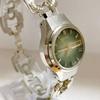 Used Working item Ladies SEIKO automatic watch green dial day date