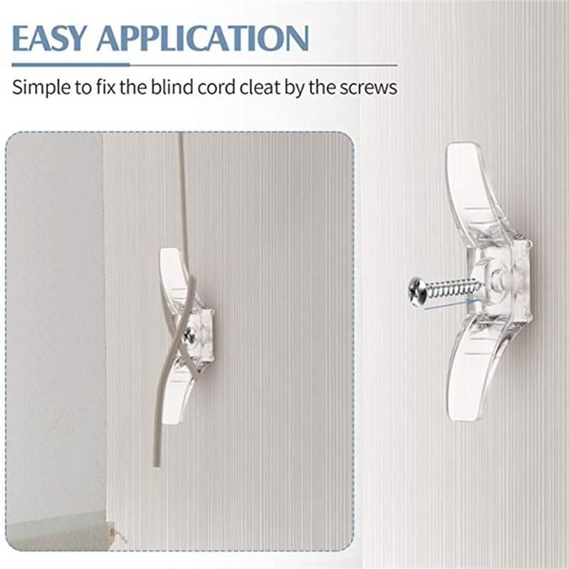 Blinds Cord Cleats Safety Rope Cleats,Small Rope Cleats Holders Blind Hook Winders with Screws for Roman Shade Curtains
