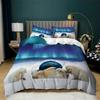 Aurora Duvet Cover Natural Scenery Bedding Set for Girls Boys Northern Light Comforter Cover Mountain Bedspread Full Queen Size
