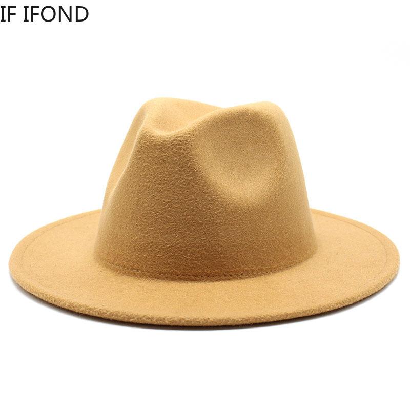 All-match Fedora Hat  Autumn Winter Felt Jazz Hats for Women Men Boy Girls Child Hats Formal Wedding Decorate Panama Cap