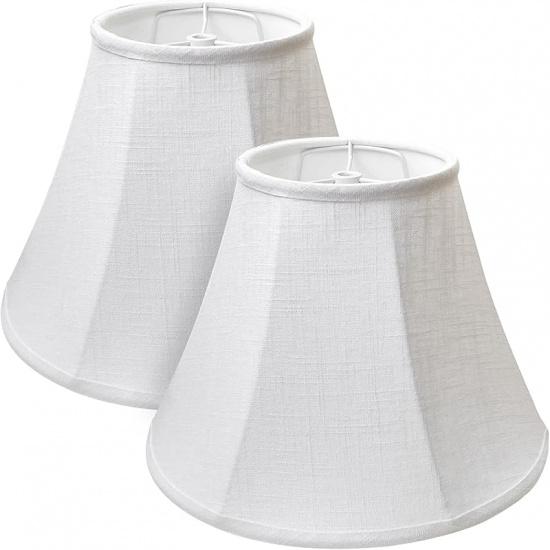Double Brown Lamp Shade Set of 2, TOOTOO STAR Large Barrel Lampshade for Floor Light and Table Lamp 6x12x8.5 inch, DIY Fabric Natural Linen Hand