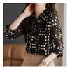 Navava Vintage Dot Ribbon Neck Blouse Nb1299