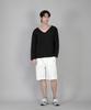 Seinteukeulu Plain Big V-Neck Long Sleeve Tee Bigv-879 Black