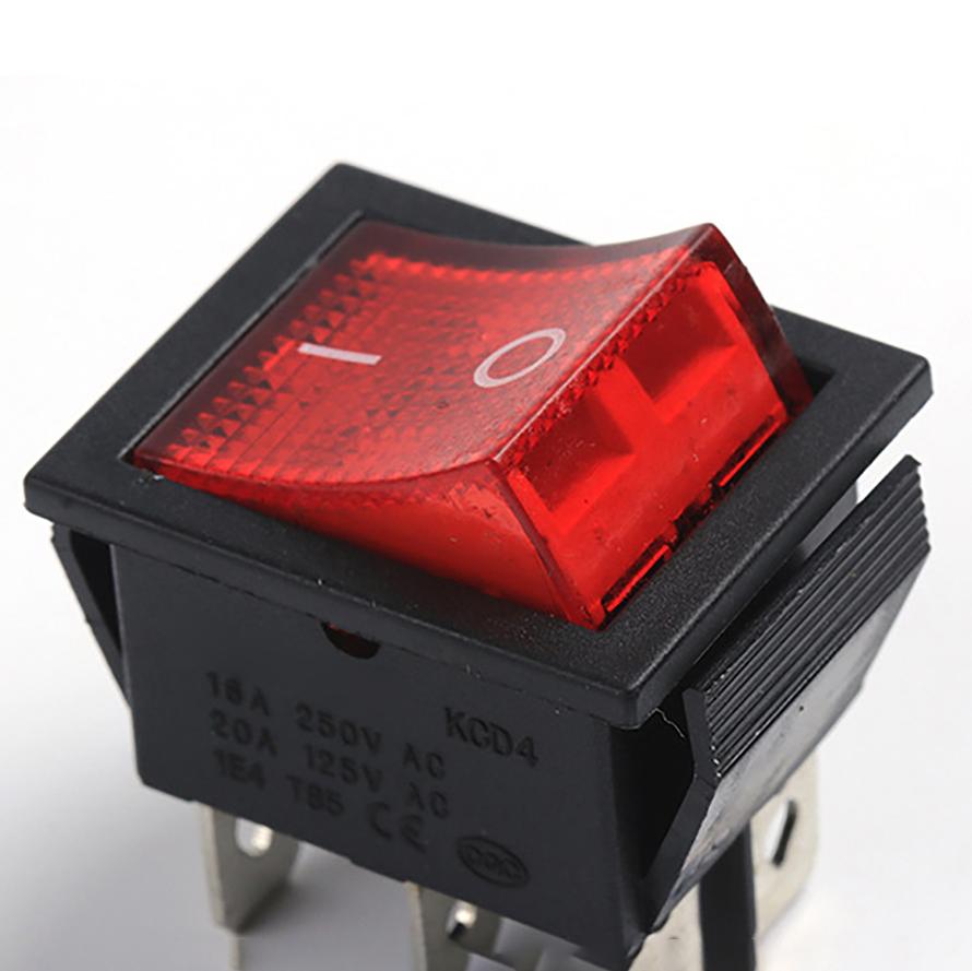 30A 250VAC Morskie Przełączniki Kołyskowe Łodzie 6 Pinów 2 Pozycje Przełączniki Kołyskowe Przełączniki Kołyskowe z Podświetleniem LED do Samochodu Łodzi