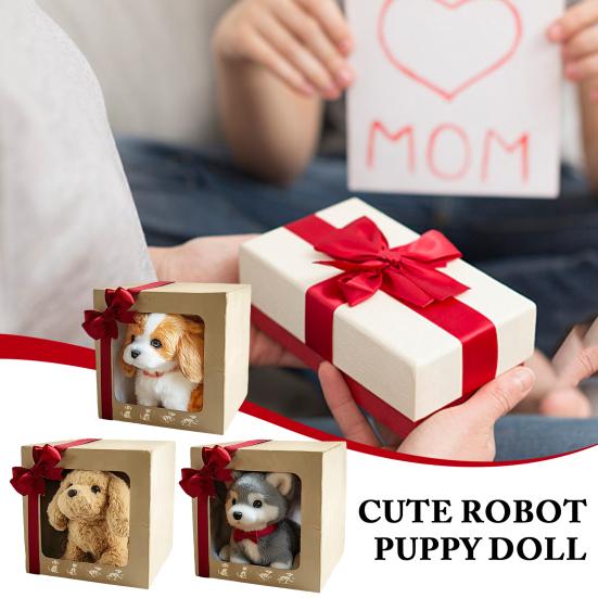 

Robot Puppy Plush Toy Soft Stuffed Animal Doll Realistic Fluffy Pet Dog Comfortable Kids Companion Gifts A