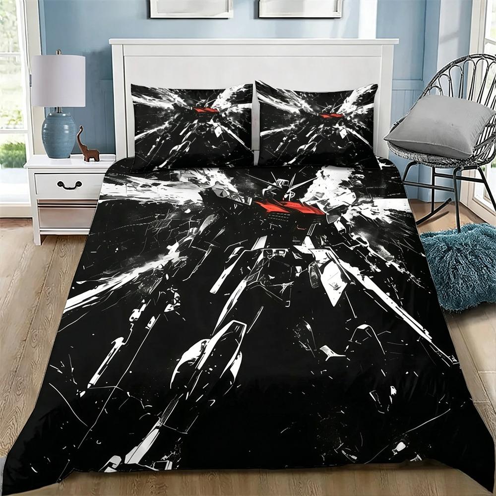 Mobile Suit Gundam Kid Duvet Cover Pillowcase Bedding Set Adult Boy Children Bedroom Decoration Single Twin Full Queen King