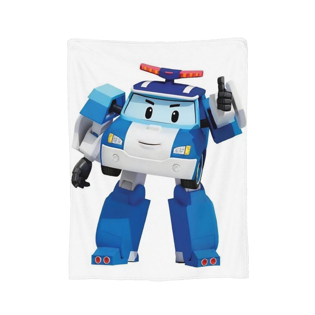 R-Robocars P-Polis Flannel Blanket Helly Awesome Throw Blanket For Bed Sofa Couch 150*125Cm Bedspreads,