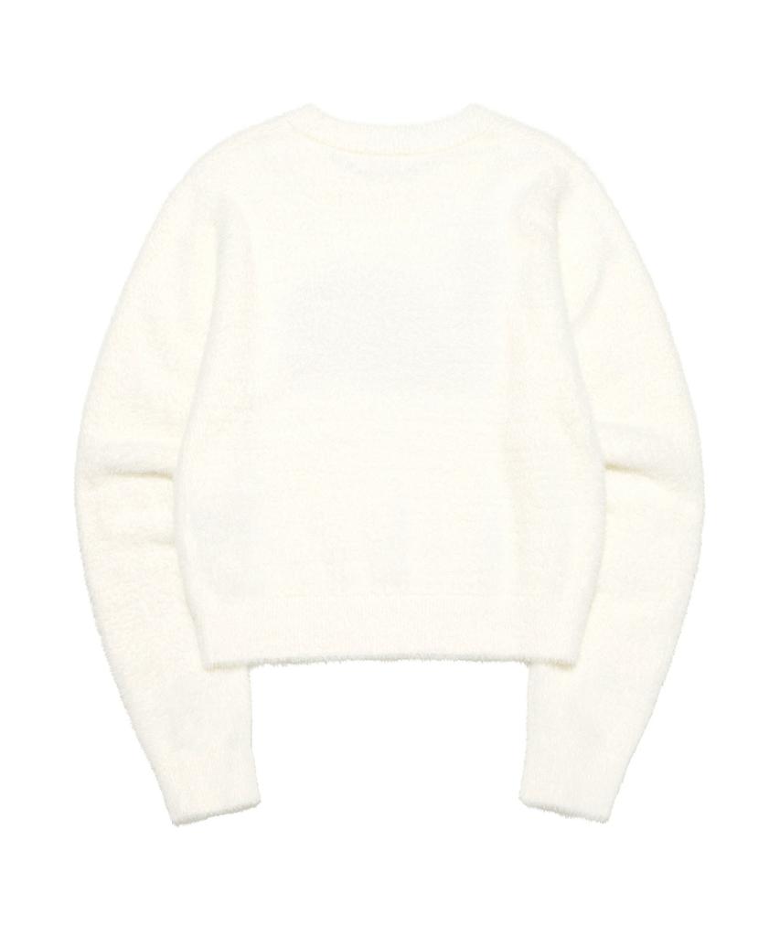 LEE Women'S Round Hairy Logo Knit Ivory