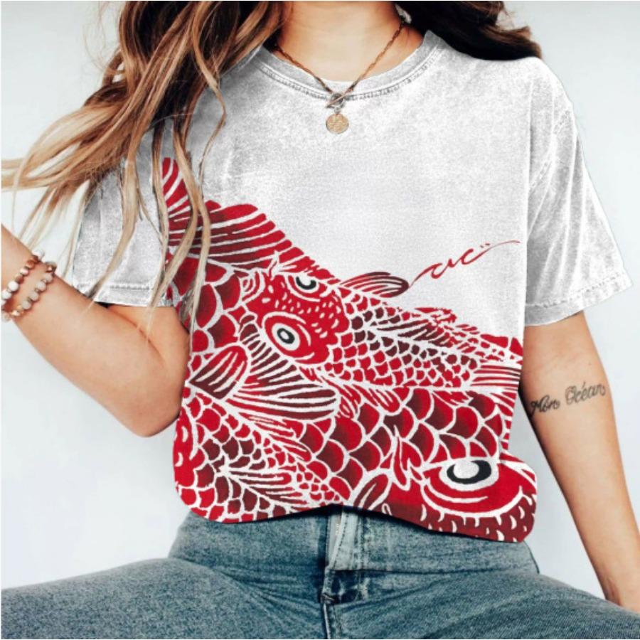 New women s short-sleeved T-shirt 3D printed quick-drying breathable top S