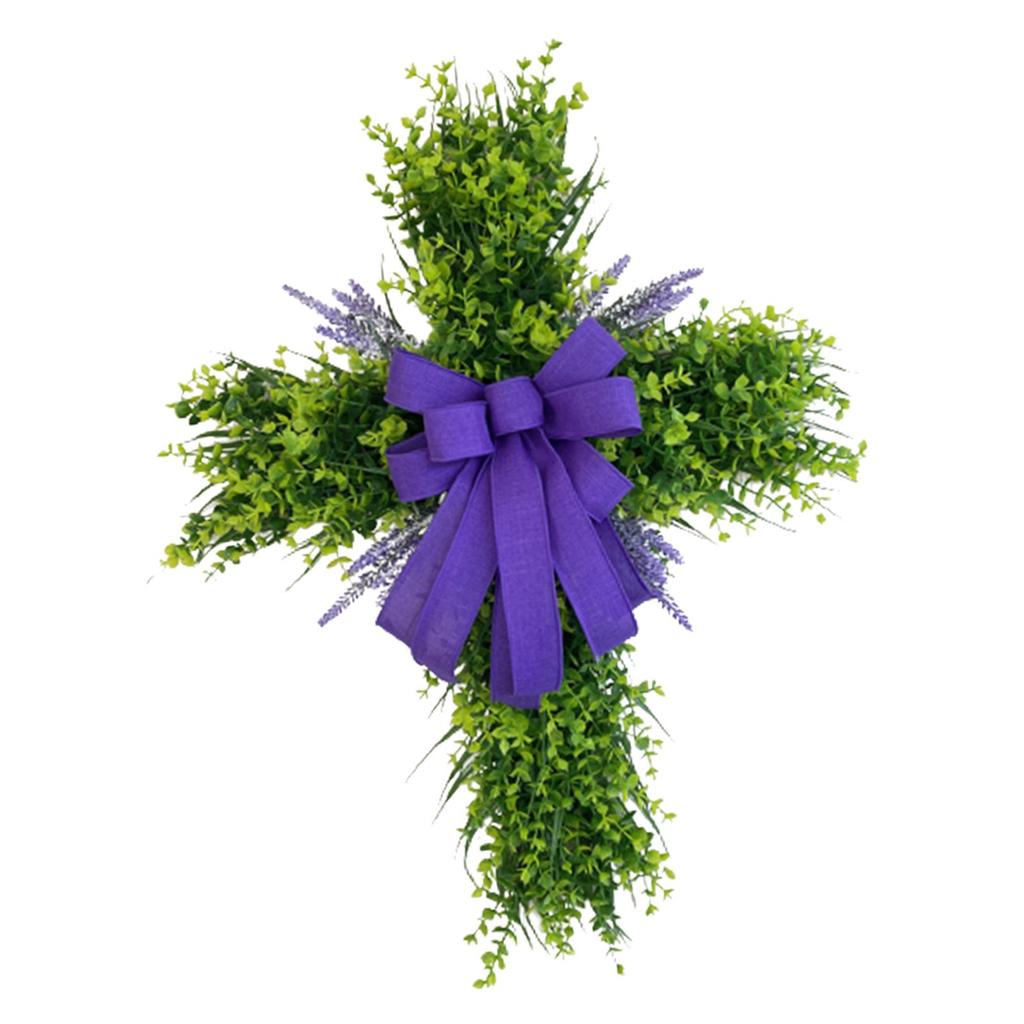 Easter Cross Wreath Pendant Window Garland Easter Teardrop Swag for Front Door Living Room