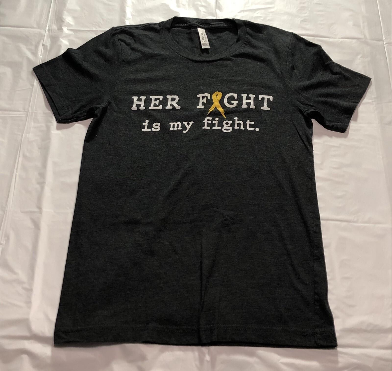 Brain Cancer Awareness T Shirt Women s Small Her Fight Is My Fight Gray Tee L
