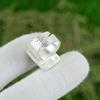 925 Silver Natural Rainbow Moonstone Rough Multi Stone Adjustable Ring