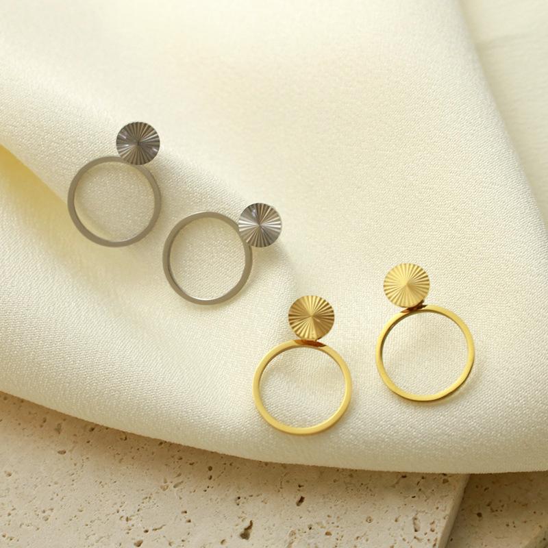 Titanium Steel Earrings Women'S Fashion Temperament Is Simple, Large Circle Stud Earrings 316 Material Does Not Fade, High-End Sense Of Simplicity