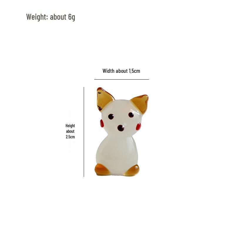 Teddy, Corgi, Shiba Inu, and Pomeranian Glass Animal Ornaments