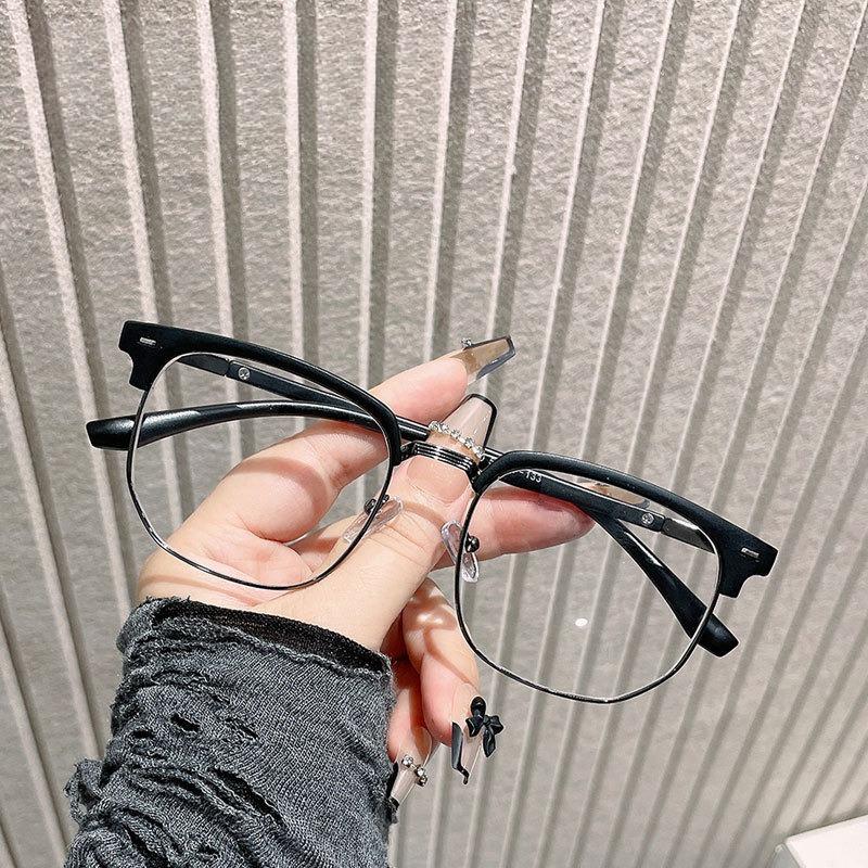 

Очки для близорукости с полуободковой оправой, модные готовые очки для близорукости, мужские и женские оптические очки, диоптрии от -1.0 -1.5 -2.0 -3.5 до -4.0 +4.0