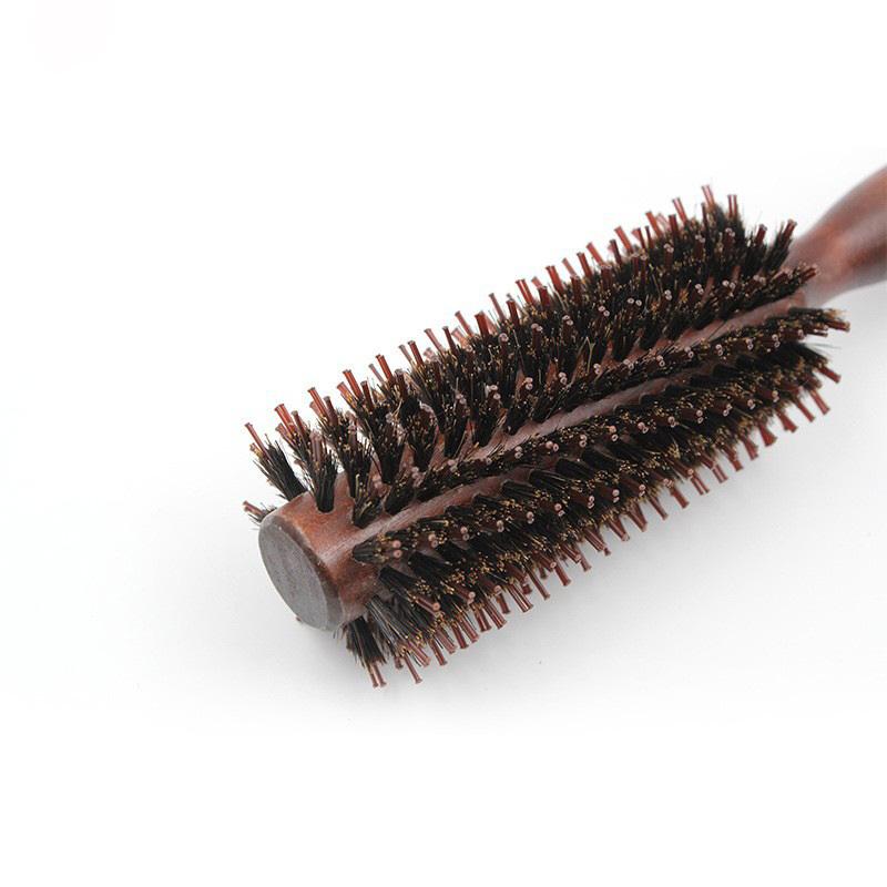 10/12/14Rows Anti Static Wood Boar Bristle Hair Round Brush Hair Dryer Styling Tool Teasing Brush For Hair Curly Comb Hair Brush