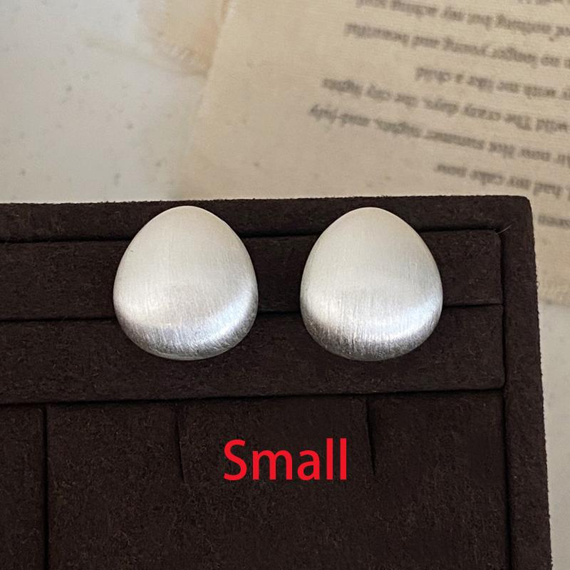 PONYKISS  Sterling Silver 18K Gold Brushed Water Drop Stud Earrings for Women Minimalist Fine  Trendy Accessories