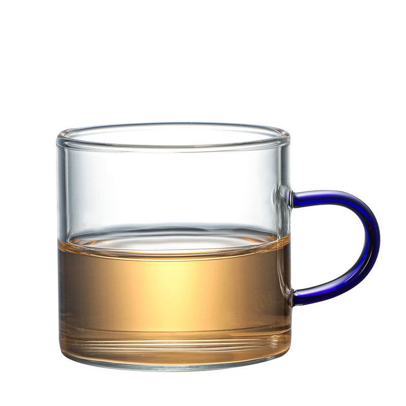 High Borosilicate Color Handle Glass Cup Milk Tea Cup Coffee Cup Household Small Capacity Kung Fu Tea Set Mini Tea Cup