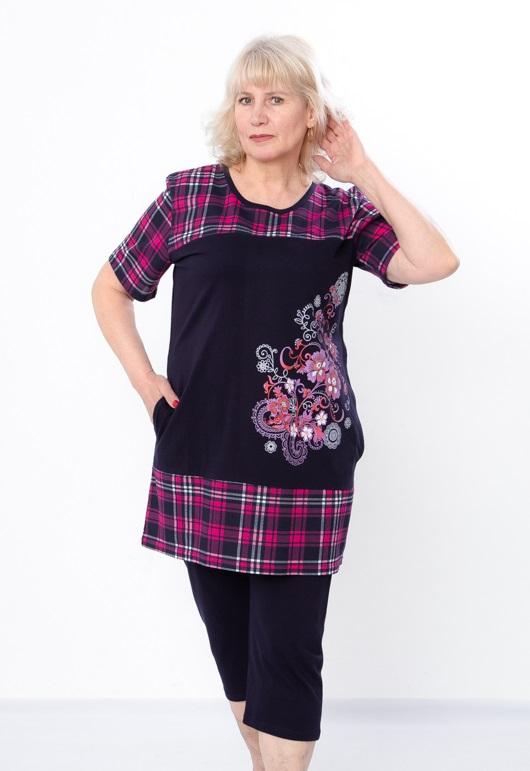 Set – Women's Cotton Tunic & Capri Pants, Breathable Homewear, Summer, 8056-005-33 HC