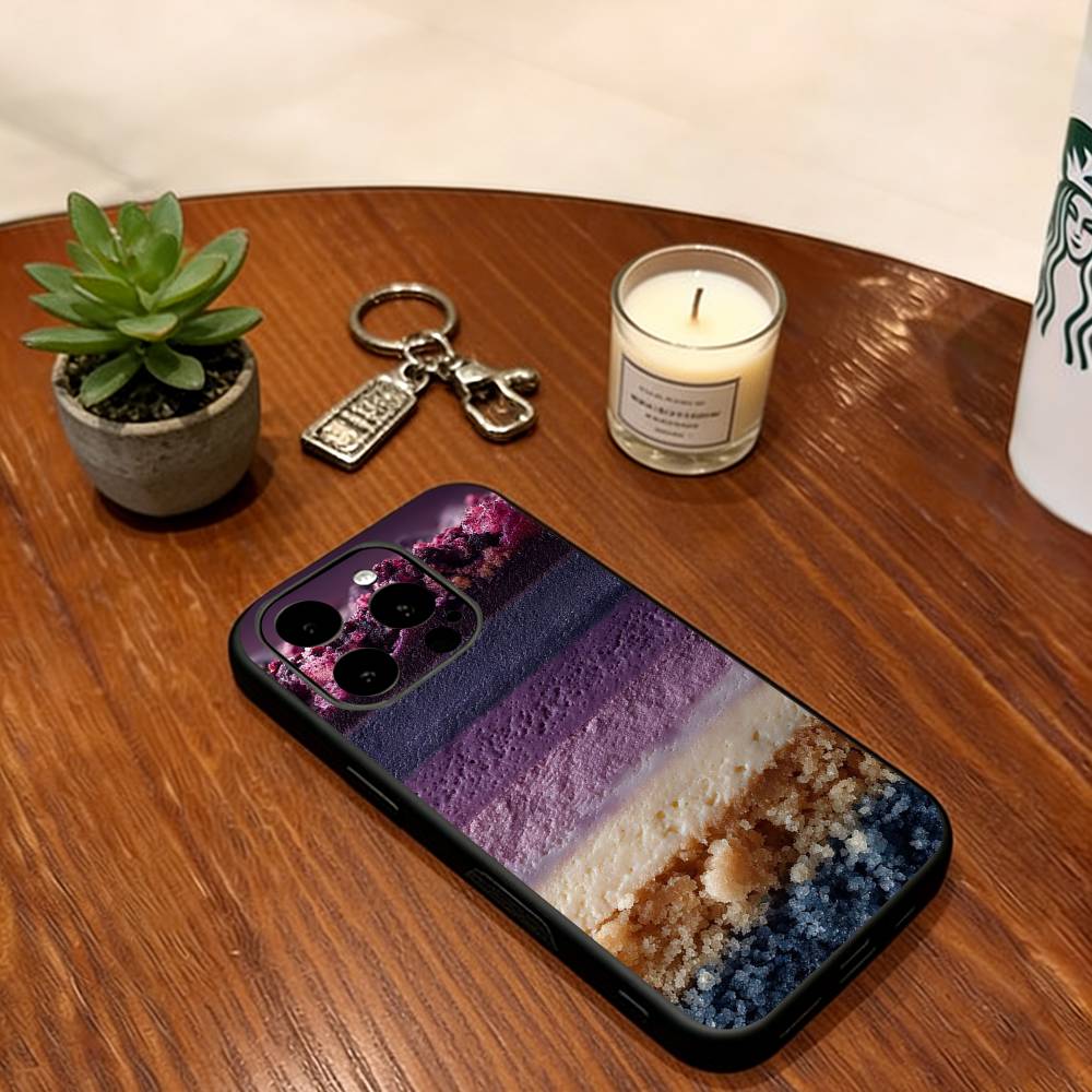 Cake filling pattern Phone Case Soft Silicone black For IPhone 17 16 15 14 13 12 11 X XR Plus Pro Max Plus
