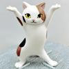 Tančící kočičí postava Dekorace Rozkošný vzhled Mini velikost Legrační kreslená socha kočky Socha zvířecího modelu Ornament