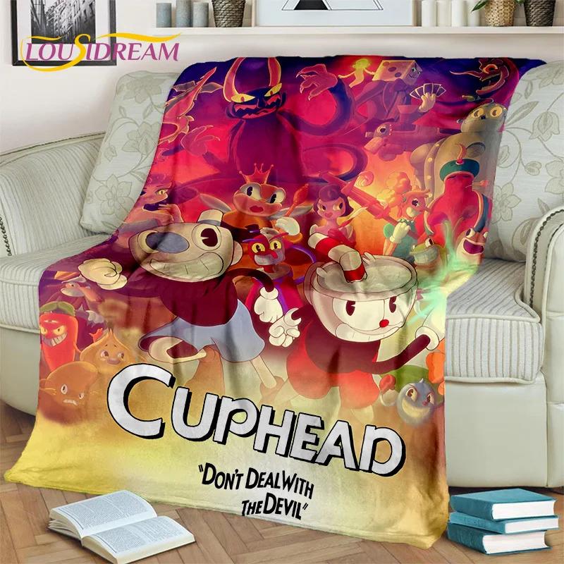 Cuphead Mugman 3D Game Gamer HD Blanket,Soft Throw Blanket for Home Bedroom Bed Sofa Picnic Travel Office Cover Blanket Kid Rest