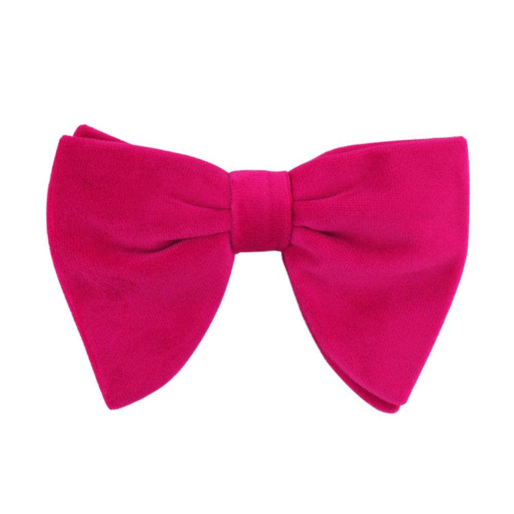 Men's Large Velvet Pre-tied Swallowtail Wingtip Bow Tie - Retro Tuxedo Design