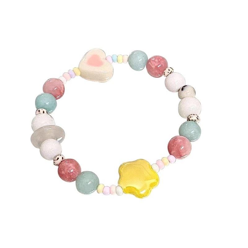 

Браслет из бисера конфетного цвета женский милый сладкий свежий звезда любовь рука