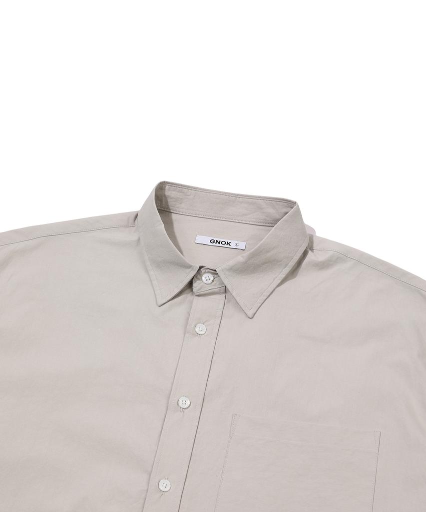 GNOK Cotton Oversized Short Sleeve Shirt [Beige]