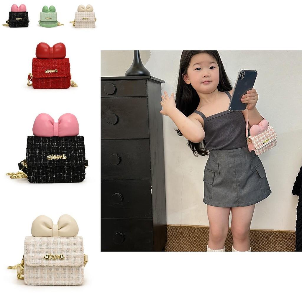 Sweet Heart Bow Kids Bag Modern Chic Chain Design Breathable Pu Shoulder Purse For Boys And Girls