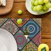4Pcs Bohemian Floral Prints Placemats 30*45CM Linen Seasonal Spring Table Mats for Party Kitchen Wedding Dining Decoration