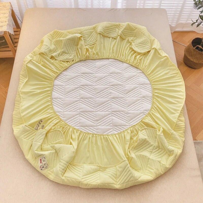 Quilted Waterproof Cotton Mattress Cover Thicken Mattress Protector Fitted Sheet with Elastic Double King Queen Size Bed Cover