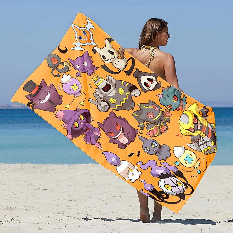 Children'S Bath Towel Gengar Towel Theme Beach Blanket Quick Dry Soft Swimming Towel For Beach Pool Bathyoga