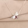 Amethyst Gemstone 925 Sterling Silver Zircon Jewelry Butterfly Pendant 0.50" CZP-12-7