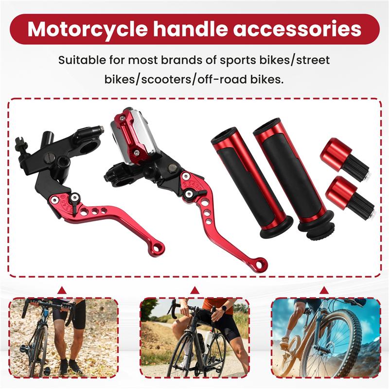 Precise Motorcycle Handlebar Brake Lever 22Mm Fade Resistant Brake Master Lever Durable Suit For Scooter Bike Street Bike ATV