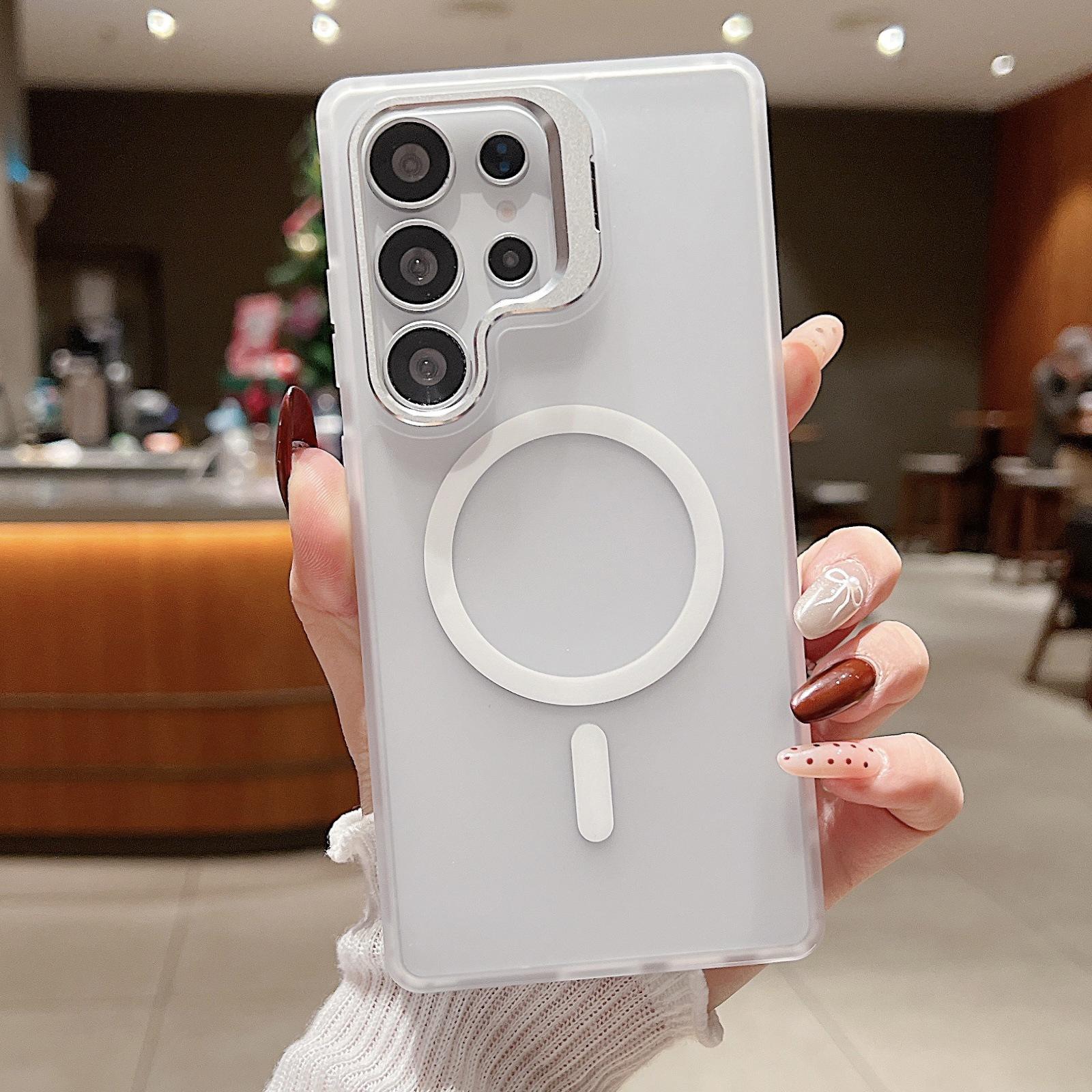 

Матовый держатель для объектива, Подходит для чехла для телефона Samsung S25Ultra, Противоударный S24, Магнитный защитный чехол Galaxy S25