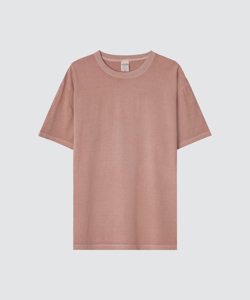 Yunaitideuaeseul 17-Count Cotton Pigment Dyed Short Sleeve T-Shirt_Charcoal