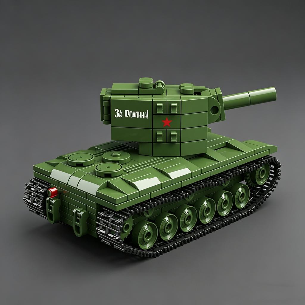 Neues KV-2 Schwerer Panzer Serie Spielzeugset - Volle Krone Bausteine Montagemodell - Militär 100248 gepanzertes Fahrzeug - Geschenk