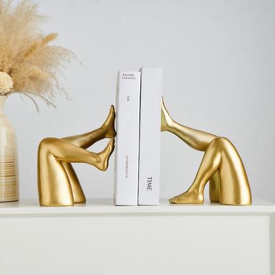 European Electroplated Gold Figure Resin Abstract Bookend Living Room Office Wine Cabinet Human Body Ornaments High-grade Gifts