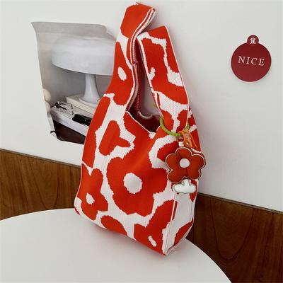 Mini torebka z dzianiny w szachownicę Premium teksturowana torebka Casual Tote Torebka