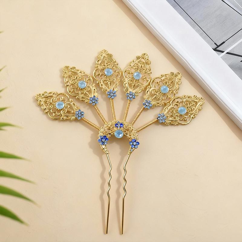 1 Pièce Élégante Performance Fleur Pince à Cheveux en Alliage Brillant Doux Style Ethnique Pince à Cheveux