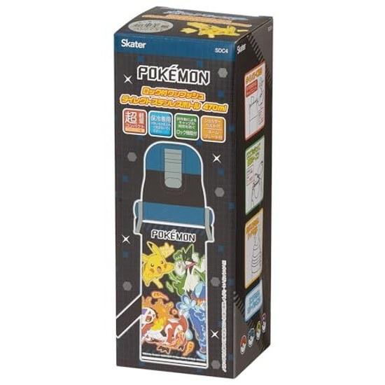 Skater water bottle children direct drinking 470ml Pokémon 25 boys insulated stainless steel lightweight type sports kids jug SDC4-A.